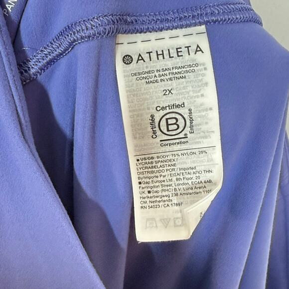 Athleta Elation Wide Leg Cropped Pants Plus Size 2X Blue 3/4 High Rise Workout - Picture 11 of 11